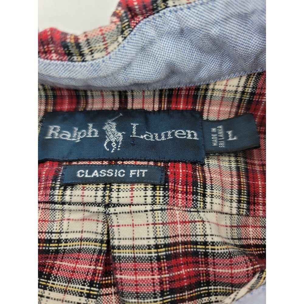Ralph Lauren‎ Classic Fit Men's L Red/Black Plaid Long Sleeve Button DownShirt - Picture 4 of 7